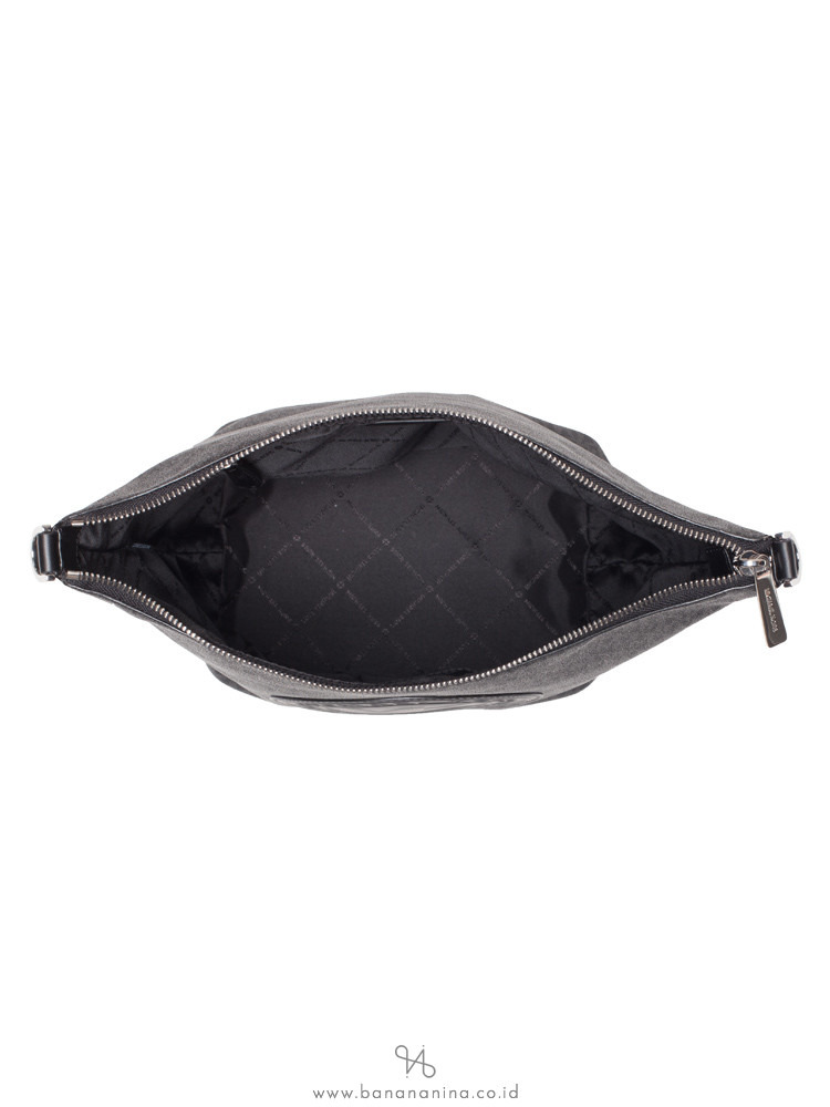 MICHAEL KORS Fulton Sport Signature Large Zip Bucket Messenger Black