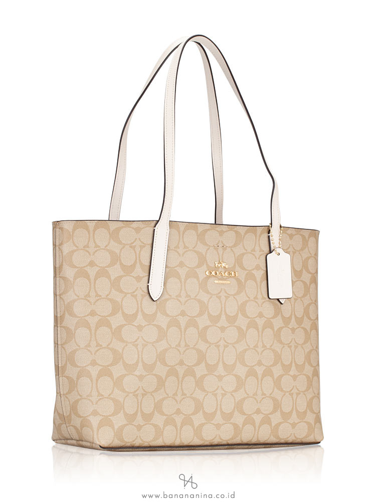COACH 67108 Signature Avenue Tote Light Khaki Chalk
