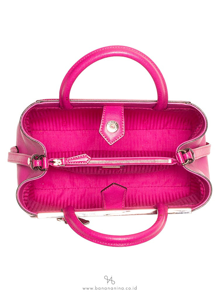 FENDI Petite 2 Jours Vitello Elite Flamingo Magenta