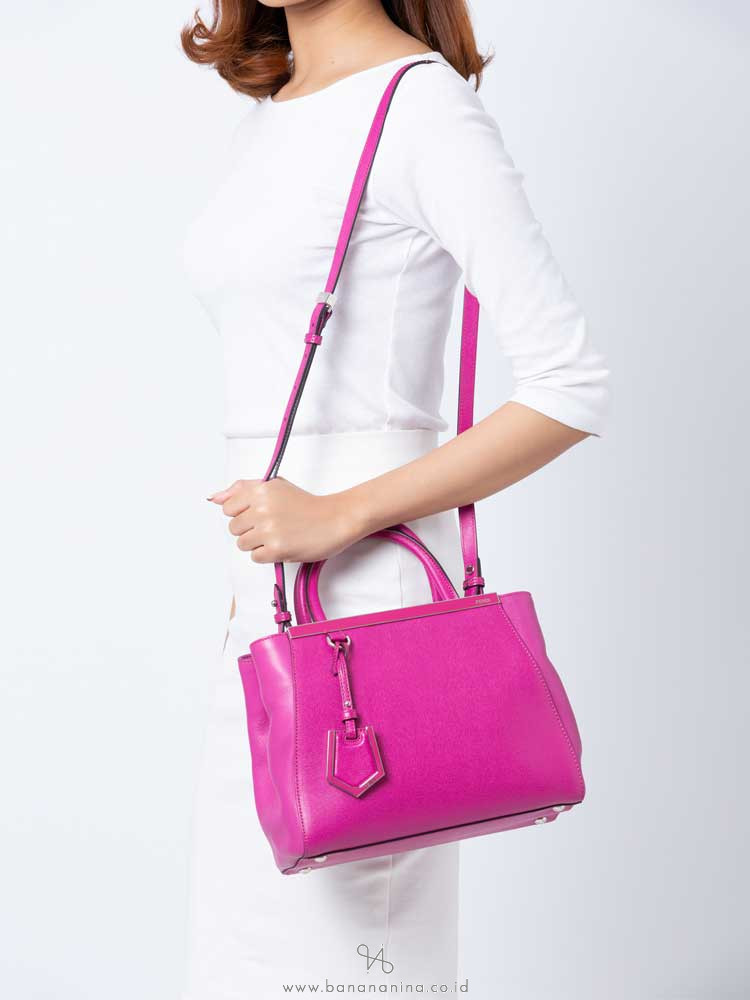 FENDI Petite 2 Jours Vitello Elite Flamingo Magenta