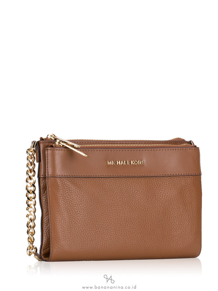 MICHAEL KORS Kenly Leather Large Double Zip Crossbody Luggage