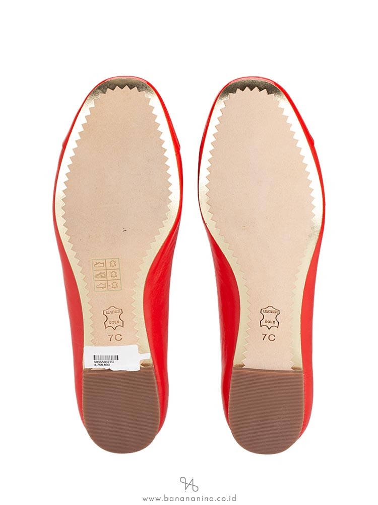 TORY BURCH Chelsea Cap-Toe Ballet Flat Poppy Orange Sz 7