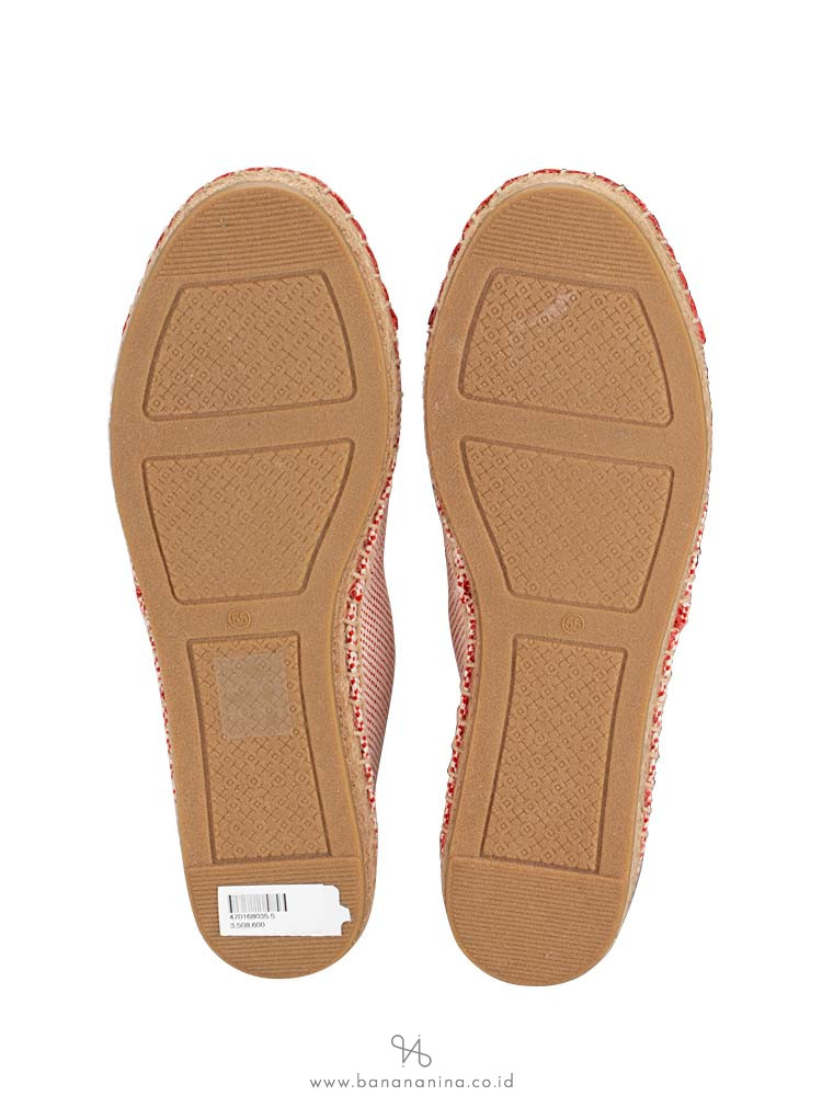TORY BURCH Colorblock Canvas Espadrilles Rusty Knot Sz 5.5
