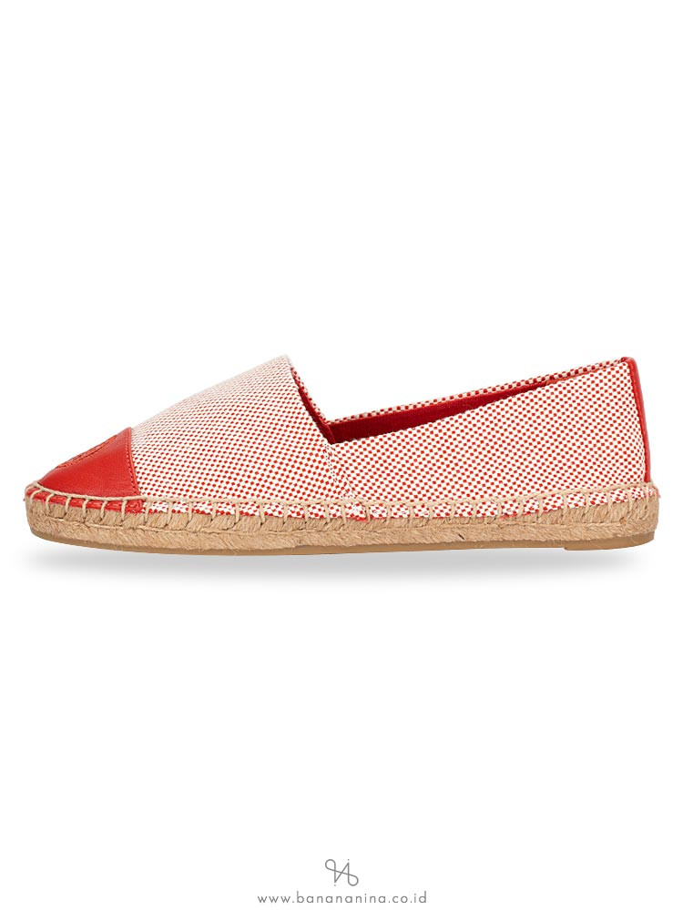 TORY BURCH Colorblock Canvas Espadrilles Rusty Knot Sz 5.5