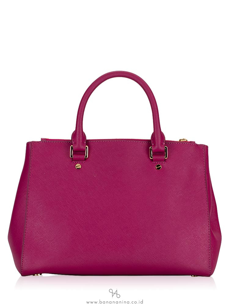 MICHAEL KORS Sutton Saffiano Large Satchel Fuchsia