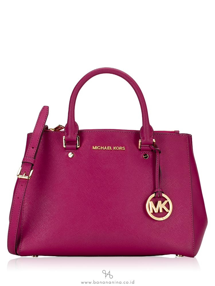MICHAEL KORS Sutton Saffiano Large Satchel Fuchsia