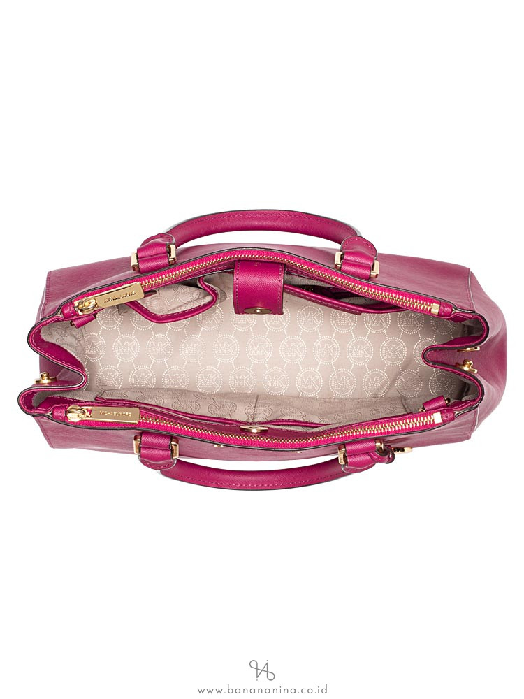 MICHAEL KORS Sutton Saffiano Large Satchel Fuchsia