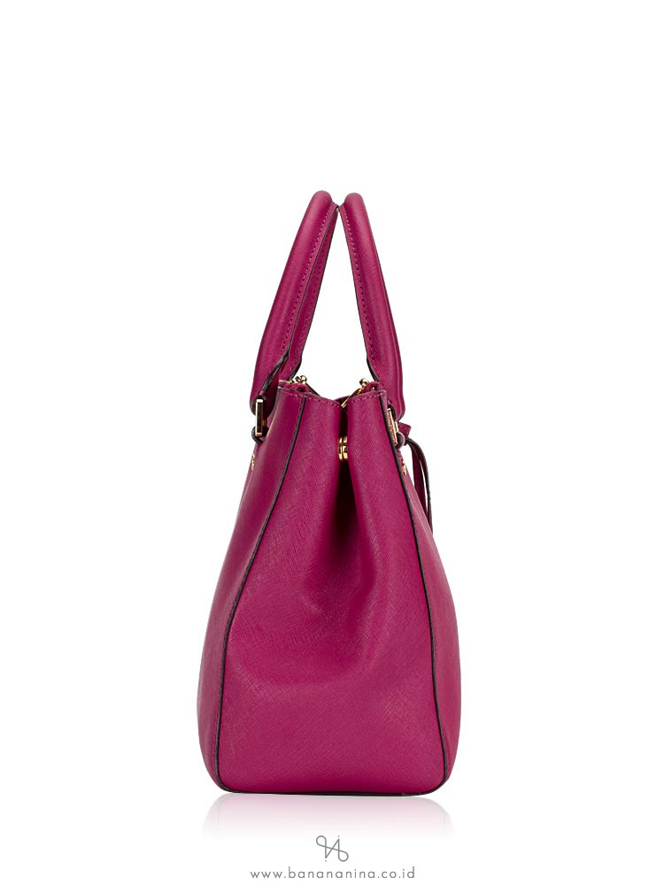 MICHAEL KORS Sutton Saffiano Large Satchel Fuchsia
