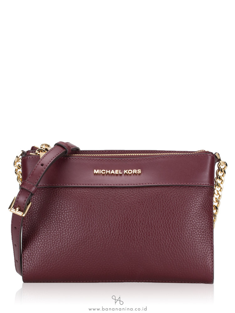 MICHAEL KORS Kenly Large Double Zip EW Crossbody Merlot
