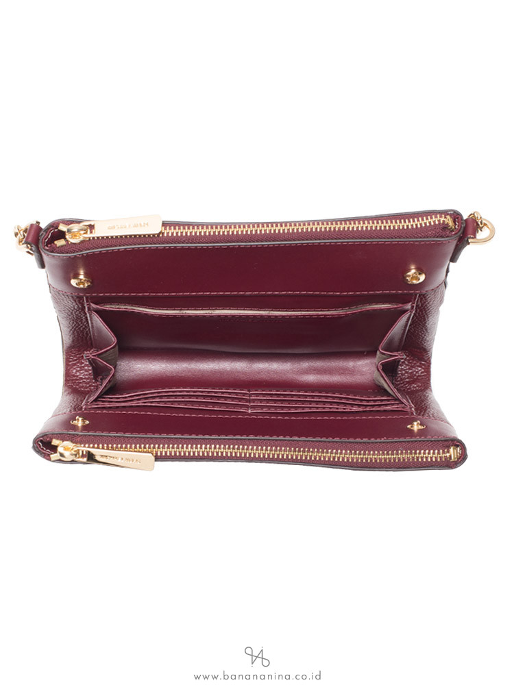 MICHAEL KORS Kenly Large Double Zip EW Crossbody Merlot