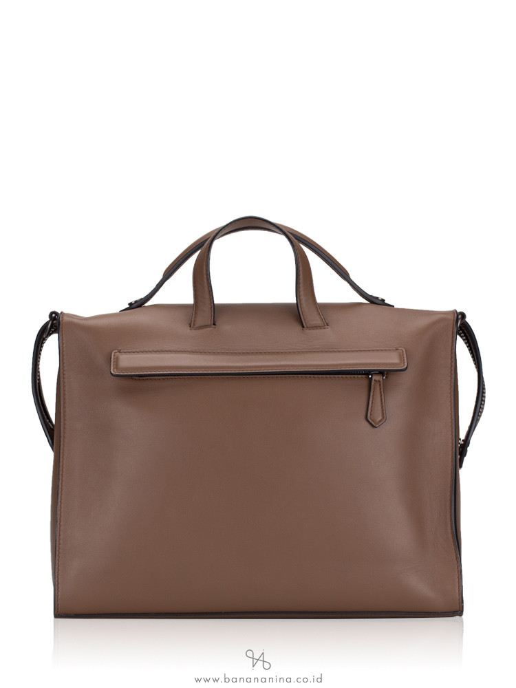 FENDI Men Vitello Grace Urban Briefcase Brown