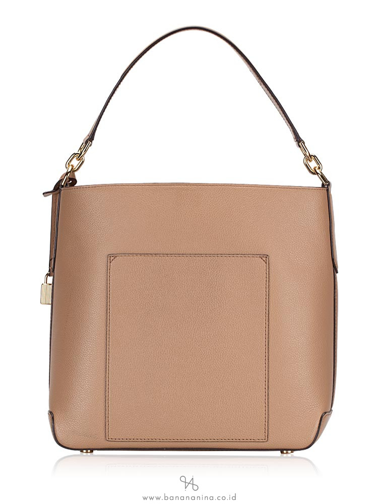 MICHAEL KORS Hayes Leather Large Bucket Bag Dark Khaki