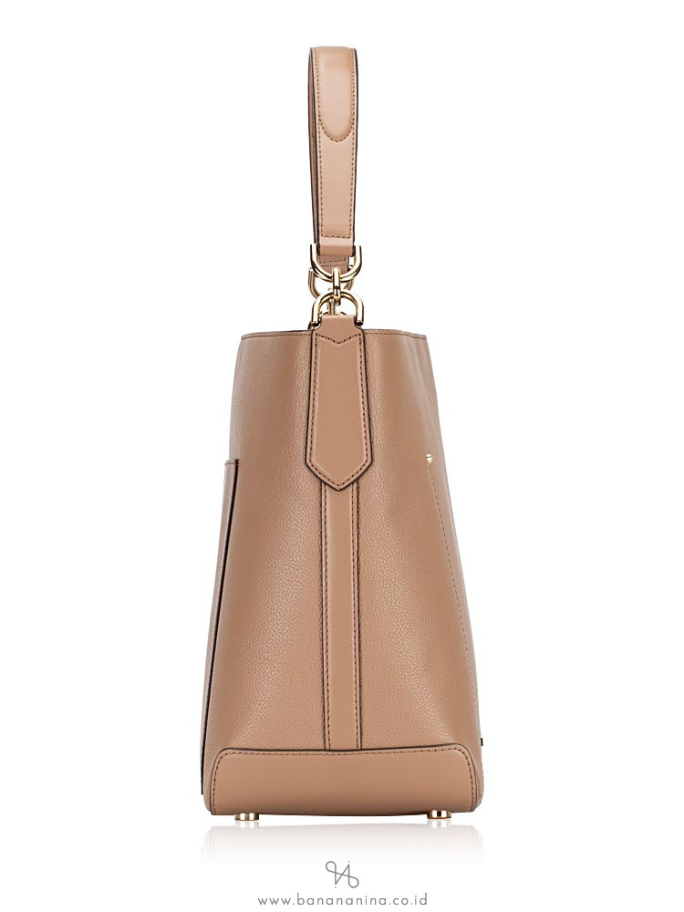 MICHAEL KORS Hayes Leather Large Bucket Bag Dark Khaki