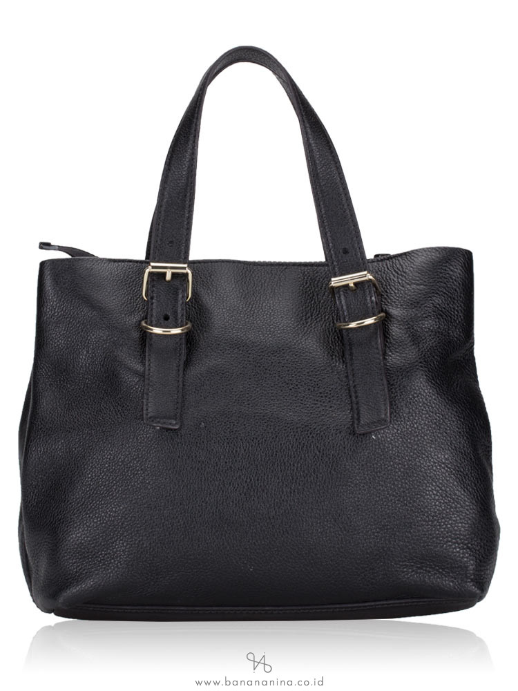 BIMBA Y LOLA Pebble Leather Tote Black