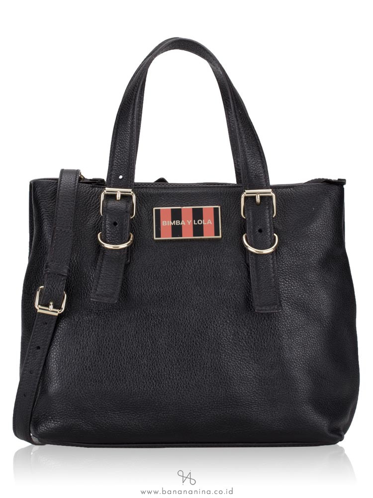 BIMBA Y LOLA Pebble Leather Tote Black