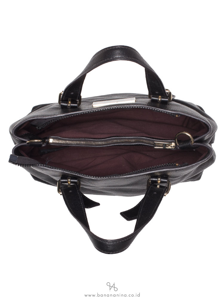 BIMBA Y LOLA Pebble Leather Tote Black