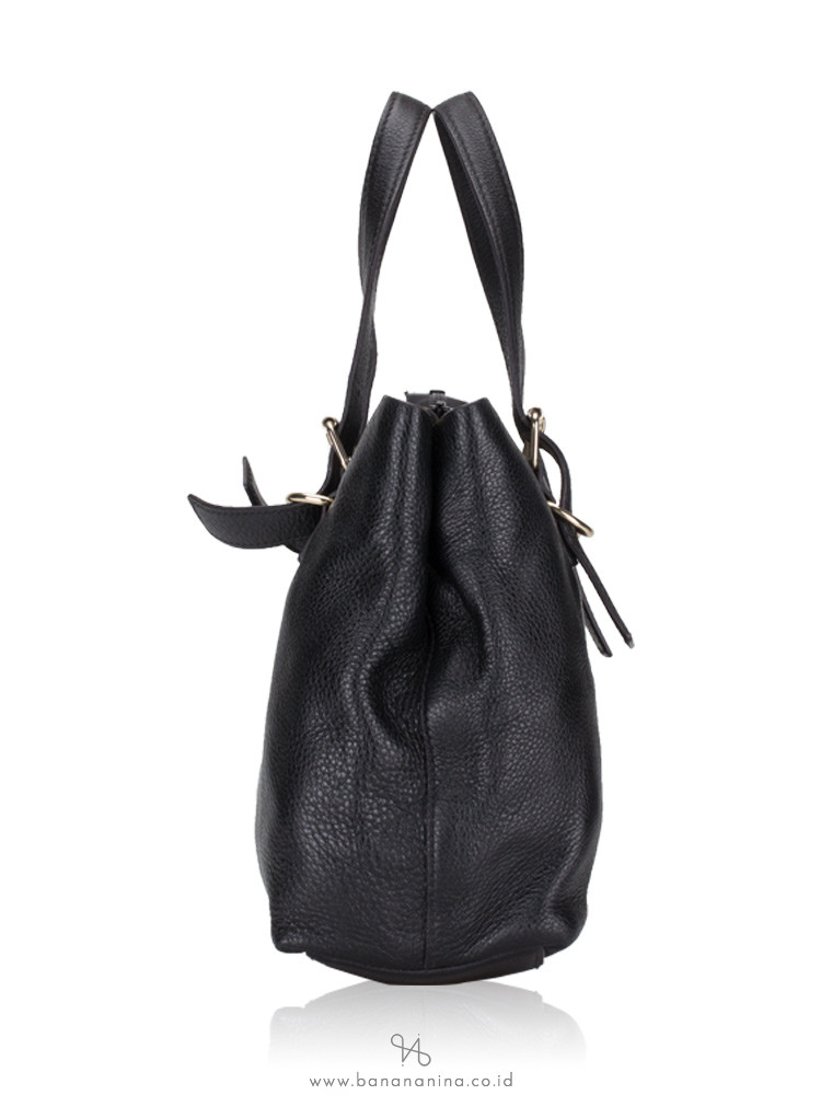 BIMBA Y LOLA Pebble Leather Tote Black