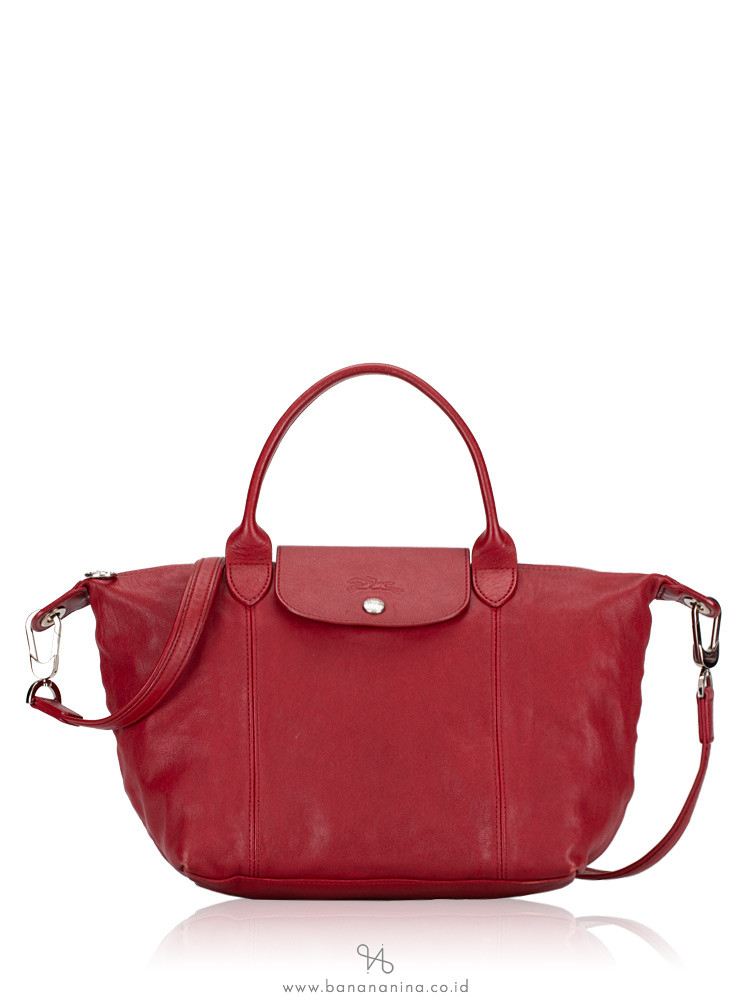 LONGCHAMP Le Pliage Cuir Small SH Red