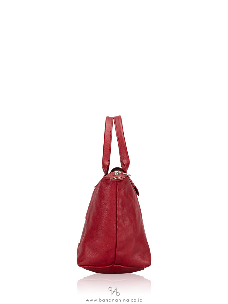 LONGCHAMP Le Pliage Cuir Small SH Red