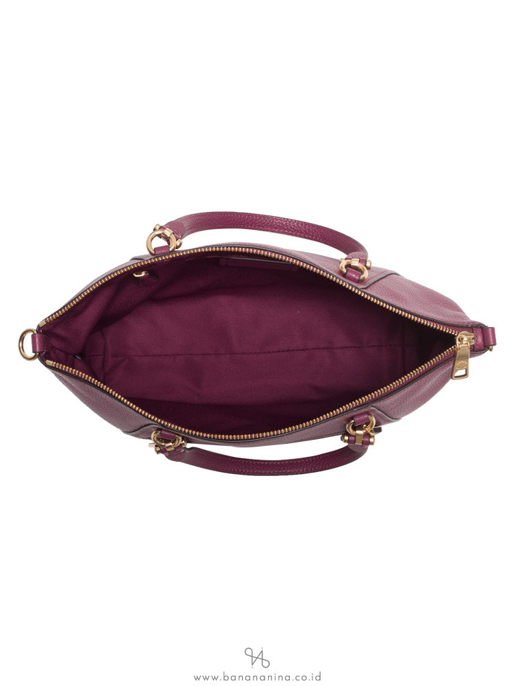 COACH 79997 Pebble Leather Prairie Satchel Dark Berry