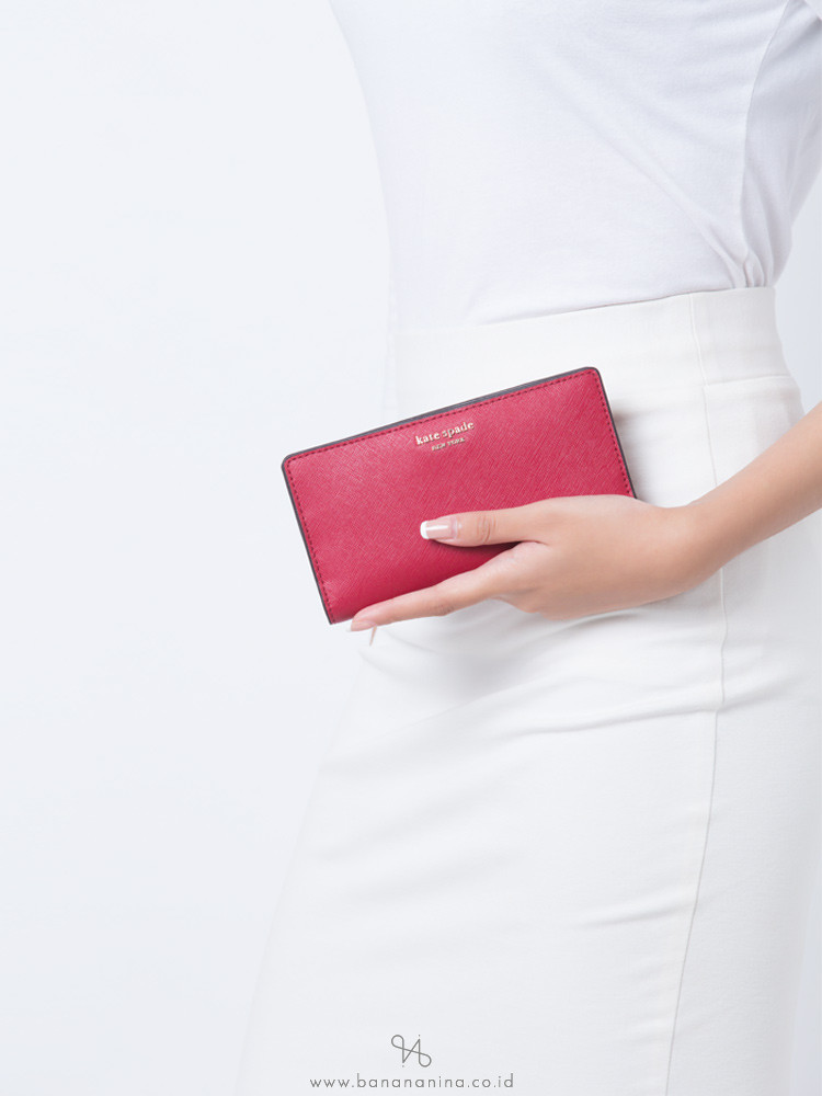 KATE SPADE Cameron Large Slim Bifold Wallet Rosso