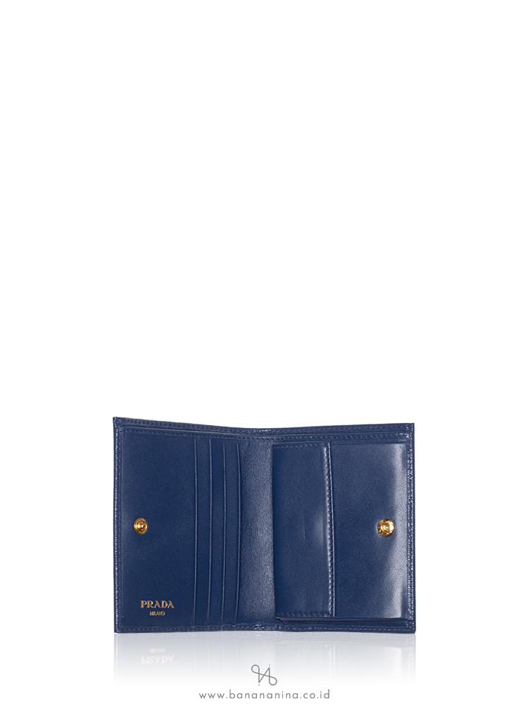 PRADA 1MV204 Vitello Move Small Wallet Bluette