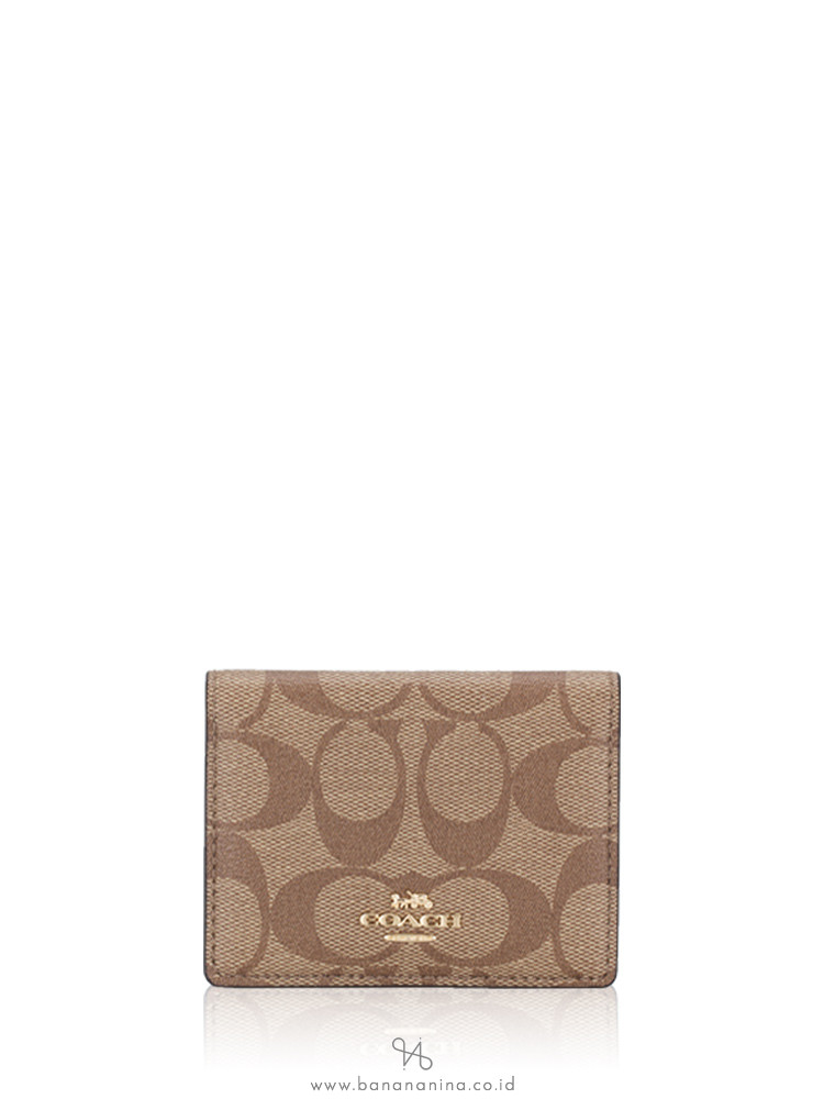 COACH 80122 Signature Make Up Pouch and Mirror Gift Set Khaki Wine