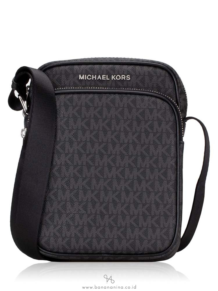 MICHAEL KORS Men Jet Set Travel Medium Flight Bag Crossbody Black