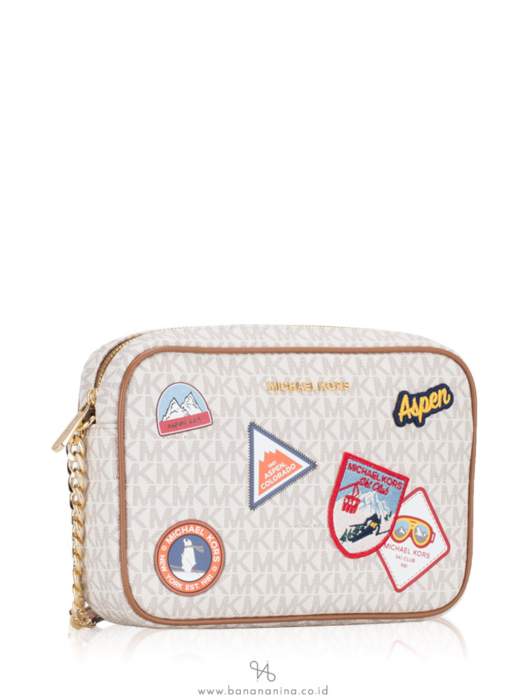 MICHAEL KORS Jet Set Item Aspen Large Crossbody Vanilla Multi