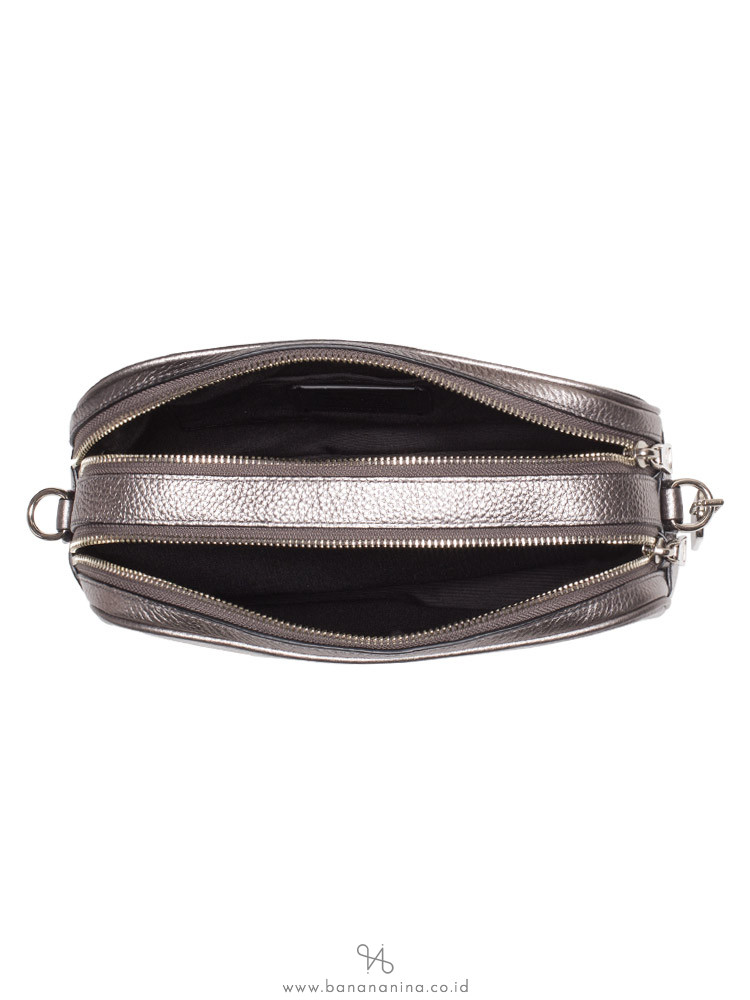 COACH 67406 Metallic Pebbled Leather Jes Crossbody Gunmetal
