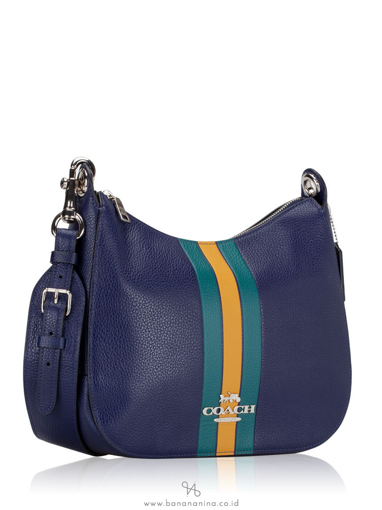 COACH 80643 Varsity Stripe Jes Leather Hobo Cadet Multi