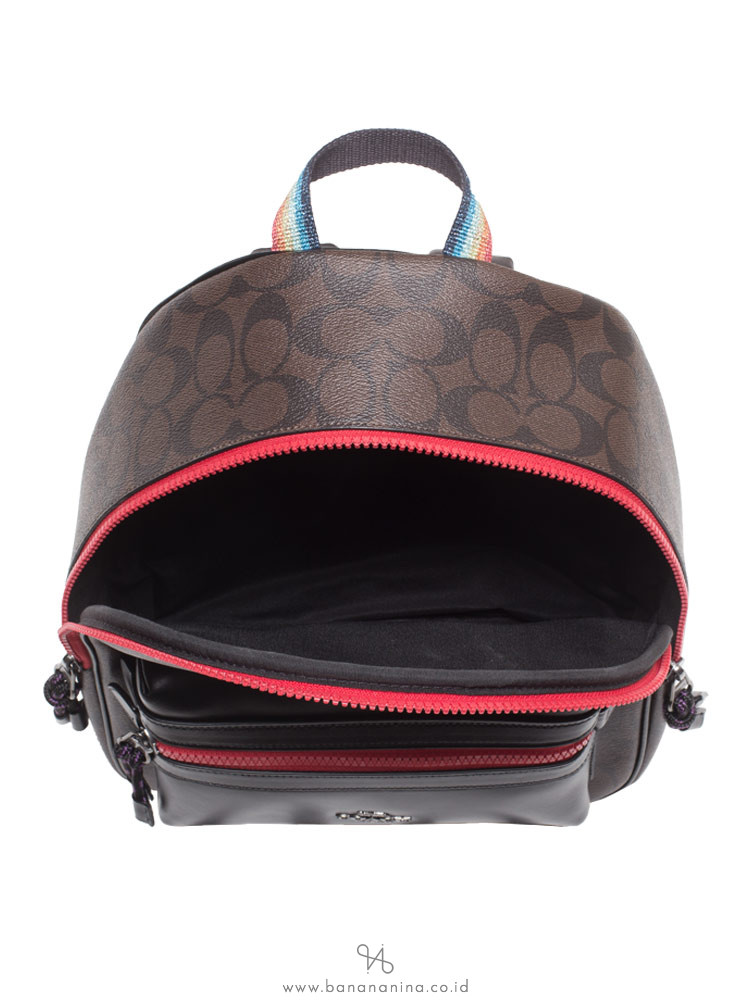 COACH 78252 Charlie Medium Signature Strawberry Brown Black Multi