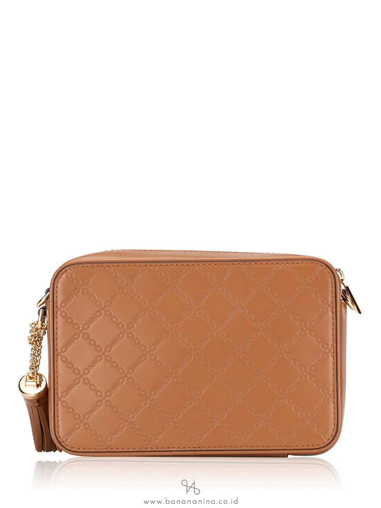 michael kors chain embossed leather camera bag