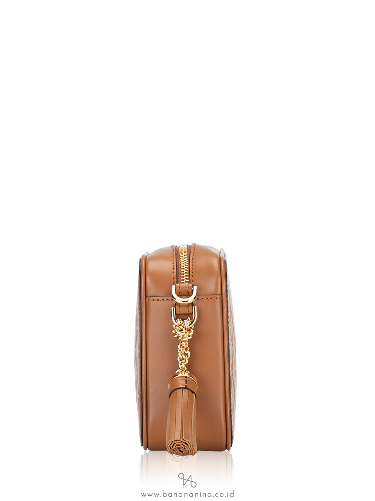 michael kors chain embossed leather camera bag
