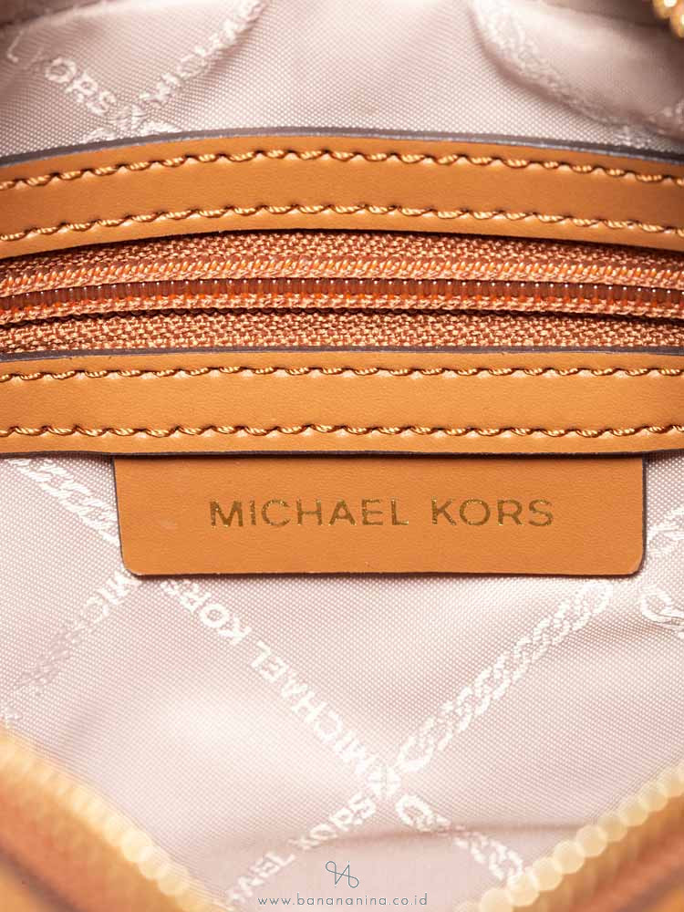 michael kors chain embossed leather camera bag