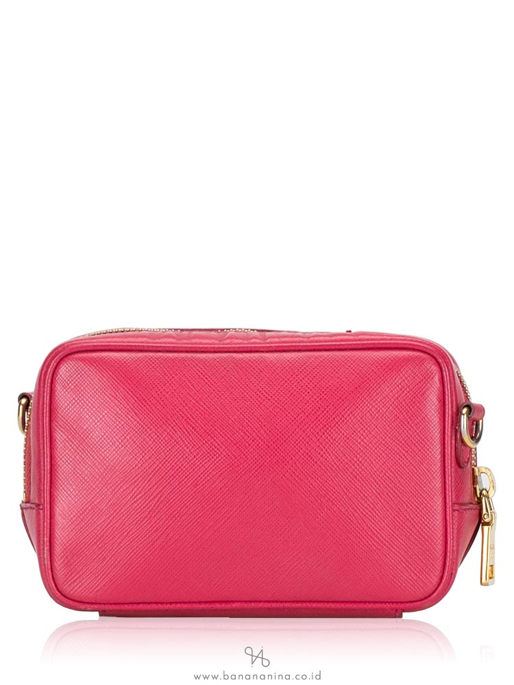 PRADA 1N1674 Saffiano Mini Camera Bag Peonia