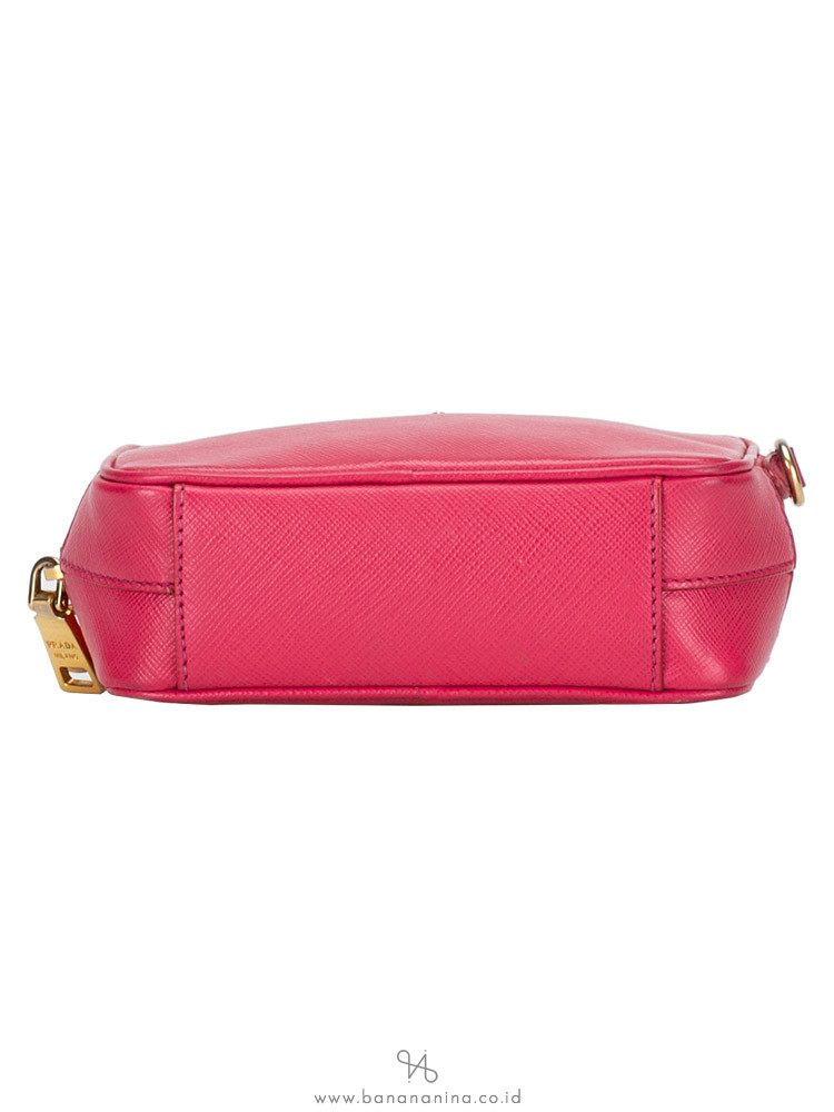 PRADA 1N1674 Saffiano Mini Camera Bag Peonia