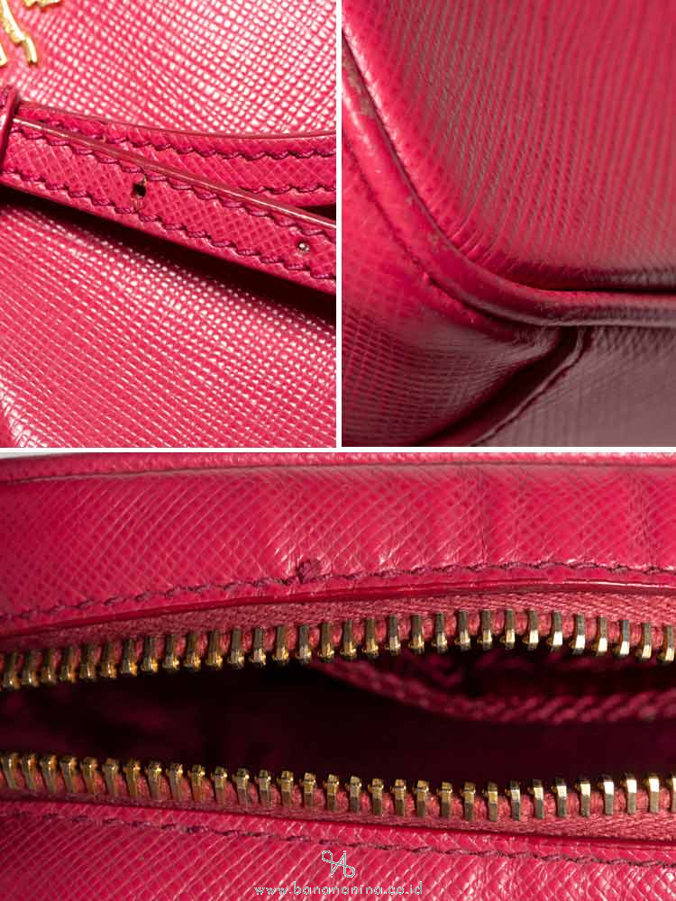 PRADA 1N1674 Saffiano Mini Camera Bag Peonia