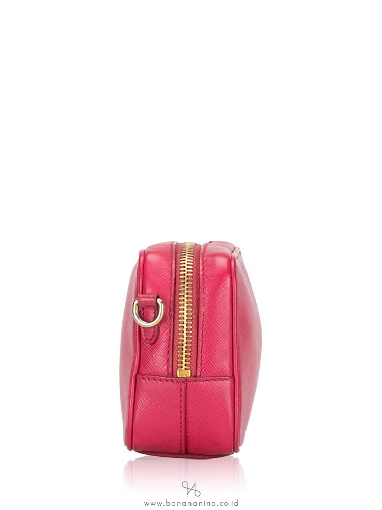 PRADA 1N1674 Saffiano Mini Camera Bag Peonia