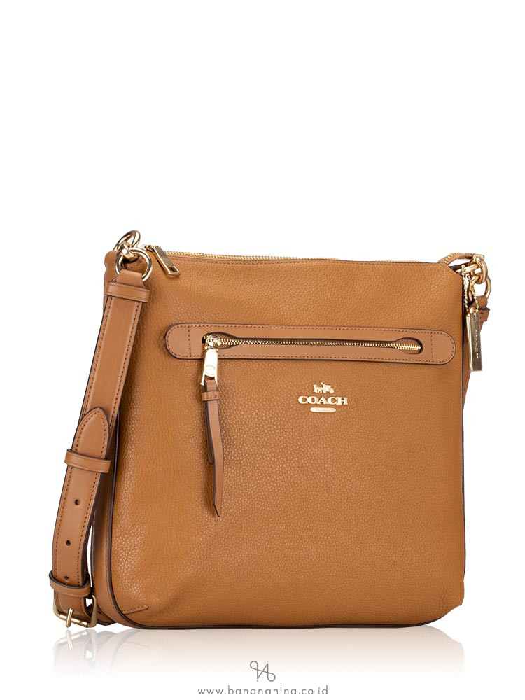 COACH 34823 Pebbled Leather Mae Crossbody Light Saddle