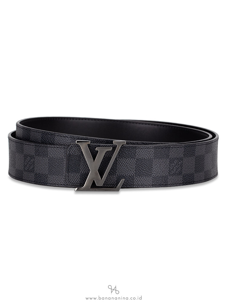 LOUIS VUITTON Men Monogram Damier Graphite 40mm Belt 120 48 Grey