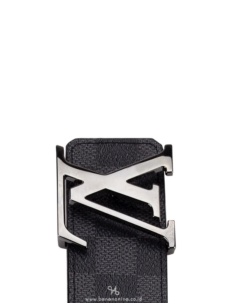 LOUIS VUITTON Men Monogram Damier Graphite 40mm Belt 120 48 Grey