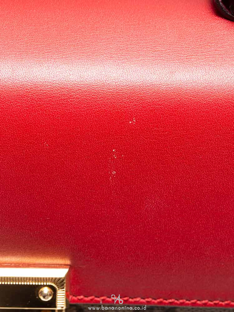 GUCCI GG Supreme Small Padlock Top Handle Bag Beige Red Purple