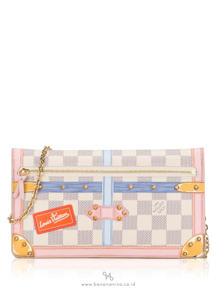 LOUIS VUITTON Damier Azur Trompe L\'oeil Trunk Weekend Pochette Limited Edition