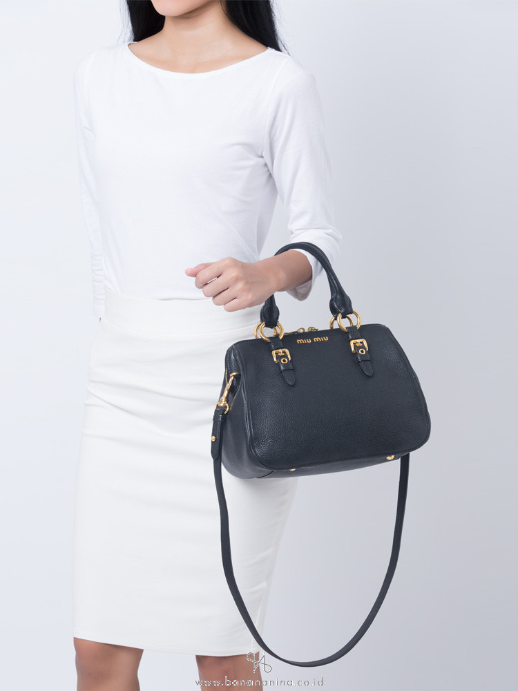 MIU MIU RL0058 Madras Bauletto Nero