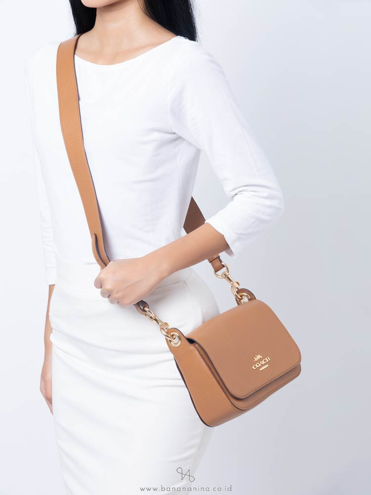 COACH 76698 Jess Leather Small Messenger Light Saddle