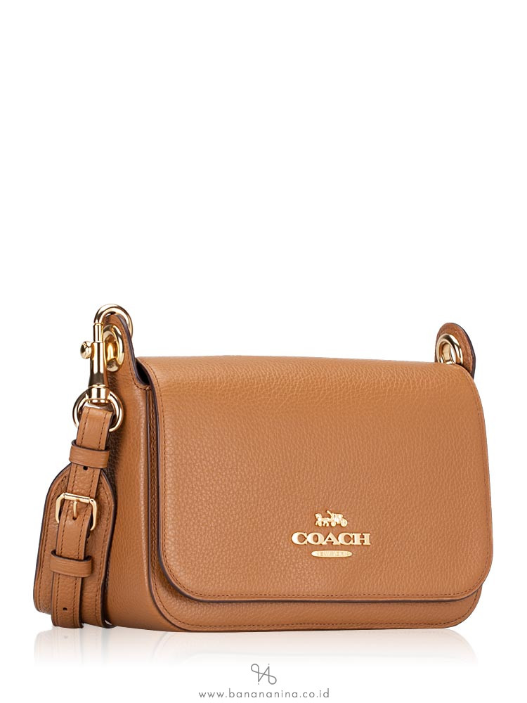 COACH 76698 Jess Leather Small Messenger Light Saddle