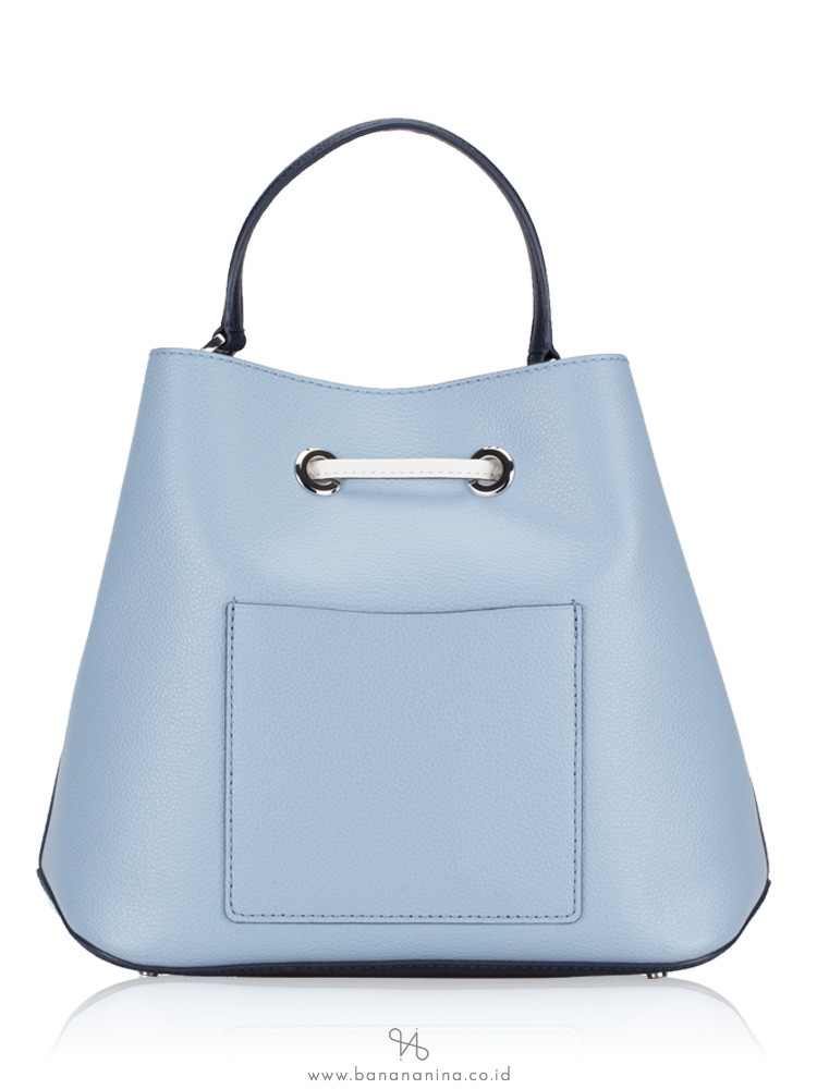 KATE SPADE Eva Leather Large Bucket Bag Blue Dawn Blazer Blue