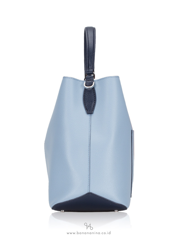 KATE SPADE Eva Leather Large Bucket Bag Blue Dawn Blazer Blue