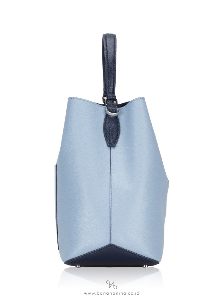 KATE SPADE Eva Leather Large Bucket Bag Blue Dawn Blazer Blue